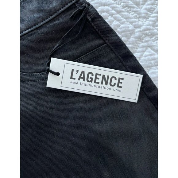 L'Agence Ryland High Rise Black Coated Cut Off Shorts Size 25 NWT - Picture 5 of 7